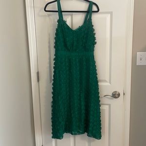 Green 3D Floral Anthro Dress